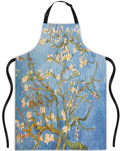 JASAKOO Mandelbaum-Schürze, Muttertagsgeschenk, Latzschürze mit verstellbarem Hals, wasserdicht, für Damen und Herren, zum Kochen, Kellnerin, Grillen, Bistro, Backen, Grillen, Friseure, Schuster