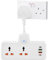 Plug Adapter Wall Socket With Touch Nightlight,2 Way Plug Extension With 2 Type-C+2 USB Ports,Plug Adapter UK Multi Plug Adaptor with Individual Switches,Wall Plug Extender for Home, Office (White)