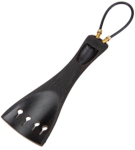 Saitenhalter für Violine aus Ebenholz mit Schwanzseil Schwarz | Ersatzteil für Geige, Leicht zu Montieren, Rostbeständig und Sauber Verarbeitet, Passgenau für Zubehör