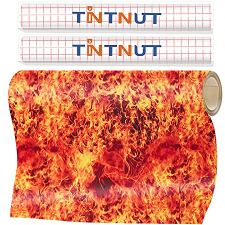 Tintnut Flamme Vinylfolie Plotter Rolle Plotterfolie Vinyl 12in x 5ft | Plotterfolie selbstklebend,für plotter,haftstark,waschbeständig,für DIY wohnraumgestaltung und basteln
