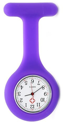 SibyTech Krankenschwesteruhr, Brosche, Gesundheitsvorsorge, Krankenschwester, Arzt, Sanitäter, medizinische Brosche, Taschenuhr, violett, Modern