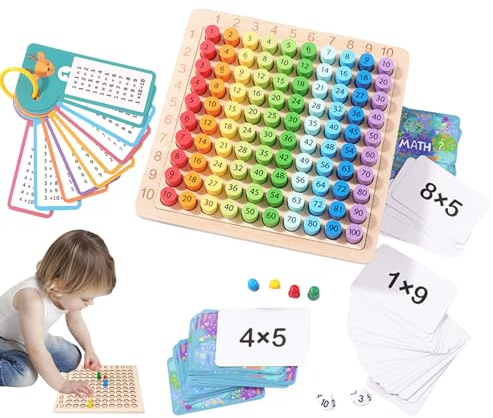 Multiplikationstabellen, Montessori Matematiska Leksaker, Montessori Multiplikationstabell, Matematisk Leksak Multiplikation, Matematiska Leksaker, Multiplikation Bordsspel för Barn i åldrarna 6-12.