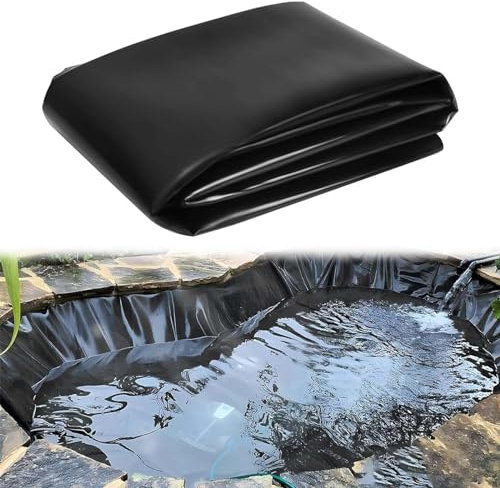 Generisch Schwarz,400x600cm, Teichfolie Kann Geschnitten Werden Reißfest Teichplane Schutzunterlage Flexible Vorgeschnittene Teichfolien 2Mm Dick Teichmembran Für Koi Teiche Wassergärten Brunnen