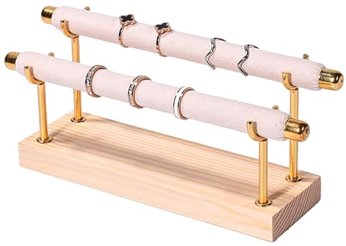 Présentoir à bagues en bois massif élégant et portable pour bijoux