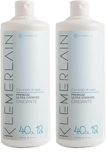 Klemerlain Haarcreme mit Sauerstoff. Ultra-cremiges Haaroxidans. Dauerhafte Haarfärbung. vegan. Haarfärbemittel - 1000 ml (40 Vol., 12%) (Packung mit 2)