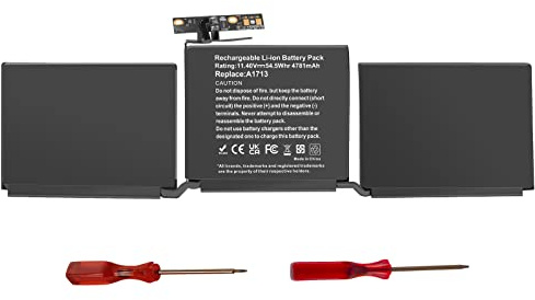 A1713 A1708 Laptop Batterie für MacBook Pro 13 Zoll Modell A1708 Akku (Ende 2016, Mitte 2017 Jahr) Version MLL42 MLL42LL/A MPXQ2 MPXQ2LL/A MLUQ2 MLUQ2LL/A MPXR2 MPXR2LL/A MPXU2 MPXU2LL/A MPXT2