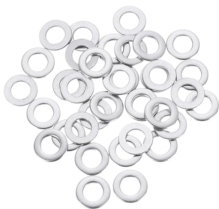 QUARKZMAN 50 Stück M5 Unterlegscheiben, 5x10x1mm Verdickte 304 Edelstahl Flache Beilagscheiben für Schraube, Bolzen, Automobil, Industriemaschinen