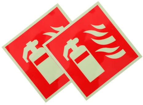 UKCOCO 2stücke Glow in The Dark Brandschutzaufkleber Für Notausgänge Selbstklebende Sicherheitskennzeichnungen Mit Hoher Haftkraft Für Feuerlöscher Und Notfallwege