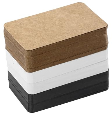 60 stycken (svart/vit/brun) blanka kraftpapperskort, indexkort blankt papper, visitkort, inlärningskort, vykort för självdesign för påminnelse