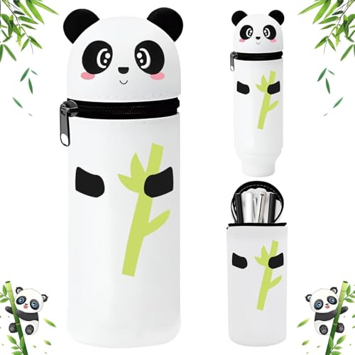 Federtasche aus Silikon, 2-in-1 Tier Stifthalter, Kawaii Federmäppchen, Stiftemappe mit Reißverschluss, Cartoon Bleistifthalter, Schlampermäppchen, für Schule, Büro, Geschenk für Schülerin