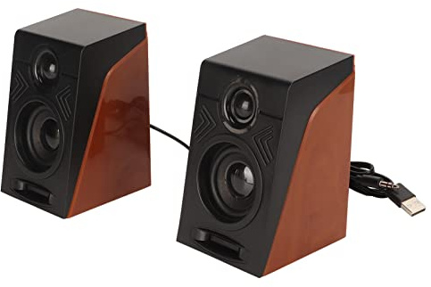 Cocoarm Einstellbares Volumen Voller Bereiche HiFi -PC -Lautsprecher mit Tiefem Bass, Leistungsstarker Klang für Computer, Laptops, Telefone mit Rotierenden Radlautstärkesteuerung,