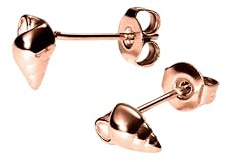 Purelei Oceanside Ohrstecker – Kleine Muschel-Ohrringe aus Edelstahl in Gold, Silber oder Roségold – Minimalistischer Damen-Schmuck mit maritimen Aloha-Vibes – 4 x 6,8 mm, 0,8 g (Rosegold)