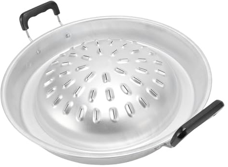 Thai Korean BBQ Grillpfanne, 2 in 1 Aluminium Hot Pot Grill Holzkohlepfanne, Antihaft Thai Lao Korean BBQ Grill Topper, für Shabu Gemüse Ei Schwein Rindfleisch Fleisch (35 cm/13.78in Originalfarbe)