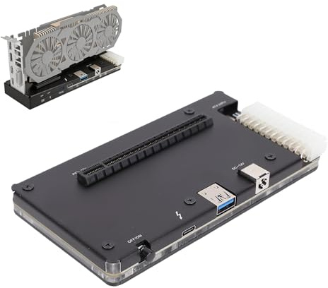 Gugxiom Carcasa externa para GPU compatible con Thunderbolt 3 4 USB 4.0, ranura PCIE 16X Mini eGPU, conector ATX de 24 pines, base de tarjeta gráfica