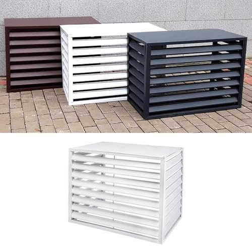 YCYHZC Copertura in Alluminio per Condizionatori E Pompe di Calore, Pannello di Recinzione per Condizionatori, L120xW70xH150cm Copri Condizionatore da Esterno(White,100 * 50 * 70cm)