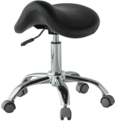 JAVPTAV Sattelhocker mit Rädern, Rollhocker, höhenverstellbar von 49 bis 64 cm, professioneller Hocker for Zahnhygieniker und Zahnärzte