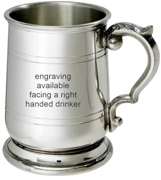 Wentworth Pewter – Half Pint Pewter Tankard – Classic British Beer Mug with Traditional Jacobean Style – Birthday, Wedding or Father’s Day Gift – Engraving Available (with Engraving)