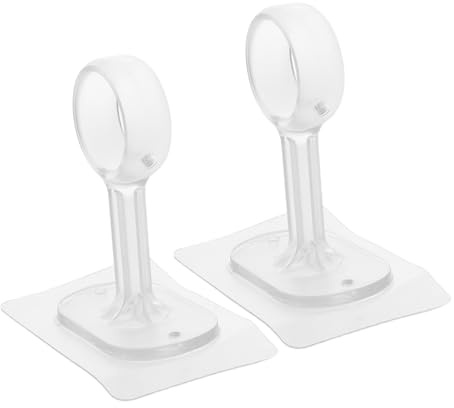 Zerodeko 2 Piezas Soportes para Barras de Cortina Autoadhesivos sin Taladro Soporte de Techo para Barra Montaje Seguro sin Daños Instalación Rápida para Hogar y Oficina