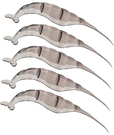 Uonlytech 5 pièces Décortiqueur Crevettes Plastique Gris Outil Réutilisable Ergonomique pour Enlever Facilement la Carapace Nettoyage Rapide des Fruits de Mer Accessoire Pratique pour