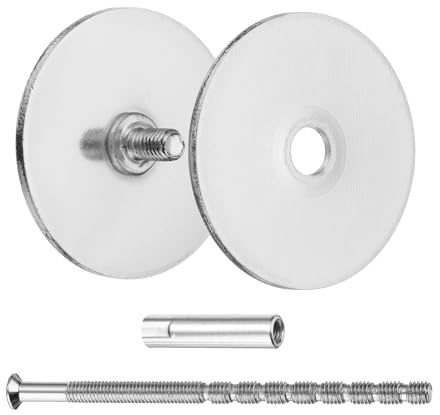 QUARKZMAN Plaque De Recouvrement Pour Trou De Porte, Pour Trous De 1 A 1-1/4 Plaque De Remplissage Pour Trou De Poignee De Porte Rond Nickel Satin Ecrou 1.38 Vis 3.54 Argent Pack De 1