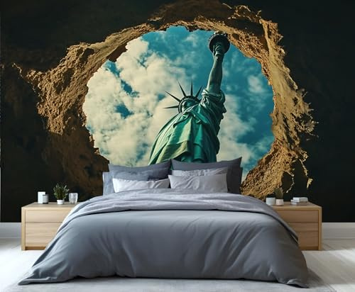 YXQAIED Papier peint photo Paris France Statue de la Liberté, papier peint photo paysage urbain pour salon, chambre à coucher, décoration d'intérieur, 366 x 254 cm