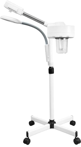 Vapozon Beauty Vaporisateur professionnel 2 en 1 pour le visage 800 W Vapozone Pulvérisateur de beauté pour le visage Sauna du visage Ozone Vaporisateur avec éclairage LED Miroir grossissant 5x