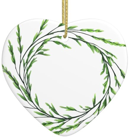 WHJSHOP Colgante de cerámica con diseño de ramas y coronas de sauce, decoración de interiores, regalo para festivales