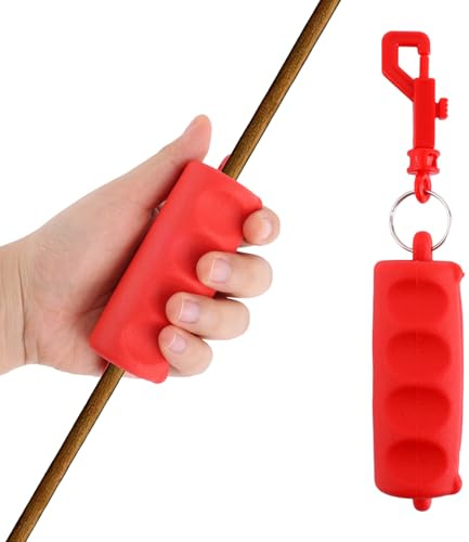 Fukaisu Archery Arrow Puller, Rubber Portable Hand Saver Archery Arrow Puller Gripper with Ergonomic Grip & Keychain Suitable for Practice Shooting (Red)