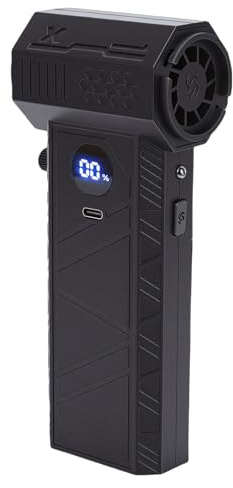 Generic Spolverino Elettrico Potente Soffiatore per Auto da Esterno con Display a LED Batteria Rimovibile per la Pulizia di Dispositivi Elettronici Domestici Materiale ABS