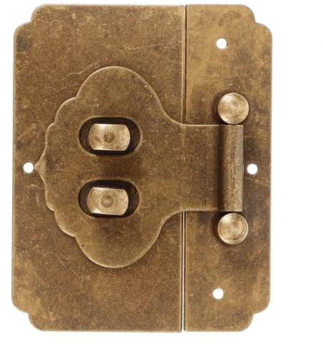 DIYEAH Vintage Antique Brass Jewelry Box Lock Hasp Buckle 65mm Copper Panel Small Metal Clasp for Cabinet Furniture Locking Hardware