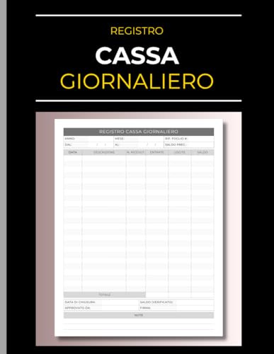 Registro Cassa Giornaliero: Libro Prima Nota di entrate e uscite per cassa e banca | Quaderno contabile per piccole imprese e negozi