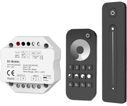 Regulador de intensidad Triac AC, control de empuje, brillo, atenuador LED por voz/2,4G, control remoto, regulador LED(S1-B(WB) and RT6 KIT)