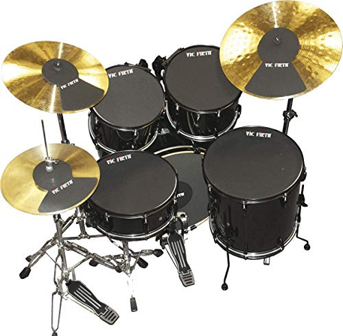 Vic FIrth - Silent Practice Individual Drum Mute Pad Set - Drum Diameter Sizes: 10”, 12”, 14”(x2), 22, HiHat and Cymbal (x2)