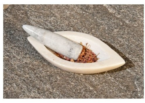 «navire» küchenmörser mortier-mortier en marbre blanc 22 x 10 cm
