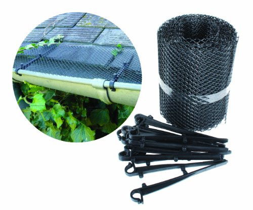 Dachrinnenschutz / Dachrinnengitter 6 m, Breite 16 cm, inkl. 16 Haken