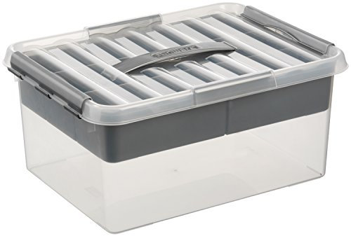 Sunware Q-Line Multi Aufbewahrungsbox, 15 Liter, transparent, metallisch