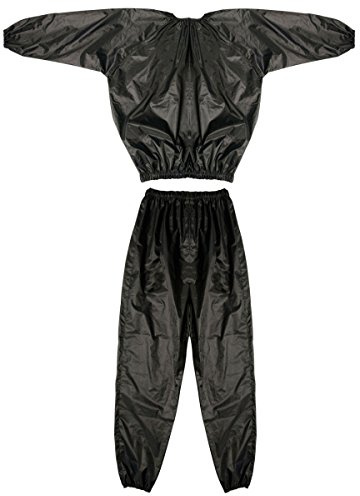 TekBox Sauna Suit Top and Trousers Track Sweat Training Exercise Wear | Sized for adults, Arm length 63cm, Torso width 64cm, Leg length 107cm, Waist size stretchable from 20cm to 47cm