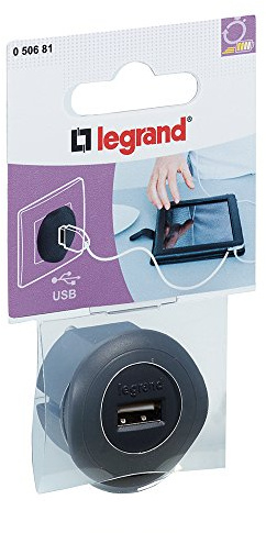 Chargeur USB 5V 1,5A maximum avec fiche 2P 10A et encombrement réduit - noir