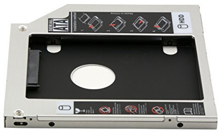 Cablecc Caja de disco duro SATA de 9,5 mm para disco duro SSD para laptop, CD, DVD-ROM, ranura para unidad de bahía óptica