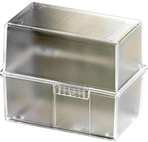 HAN 1x kortlåda transparent-klar DIN A6 400 kort 165x95x128 mm | Tillverkad i Tyskland, DIN A6, 165x95x128 mm, ordträning, kortlåda, registerkort, kortregister, etikettflik, stödplatta