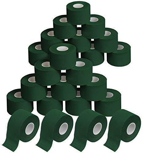 ALPIDEX 24 Rollen Sport Tape Set 3,8 cm x 10 m Gelenk Tapeverband Viele Farben Reißbares Unelastisches Sporttape Hautfreundlich Handball Fußball Volleyball, Farbe:grün