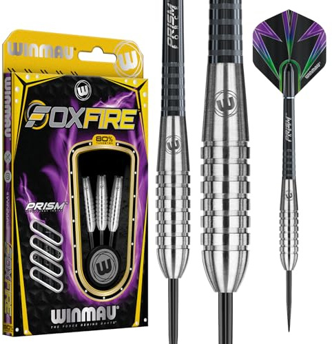 WINMAU Foxfire Tungsten Darts - Finns i 21, 22, 23, 24, 25, 26, 28 gram med prismavindar och skaft (stjälkar)