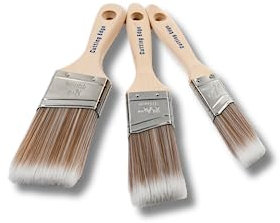 Cutting Edge 3 Piece Paint Brush Set - Professional Premium Quality - Precision Angled Cutting In Paint Brushes - for Sharp Edge Lines Painting with Paints on Walls, Ceilings, Wood & Metal, 1|1.5|2