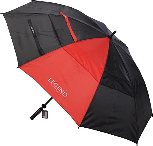 Legend Golf Regenschirm, Unisex, Golf Umbrella, schwarz/rot