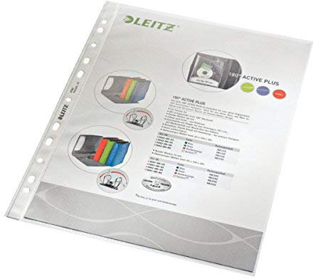 Leitz 4790 Prospekthüllen A4, Polypropylen, genarbt, dokumentenecht (300 Stück)