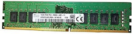 Hynix Mémoire RAM Non-ECC UNBUFFERED DDR4 16GB 2Rx8 2666MHz PC4-21300 UDIMM HMA82GU6CJR8N-VK