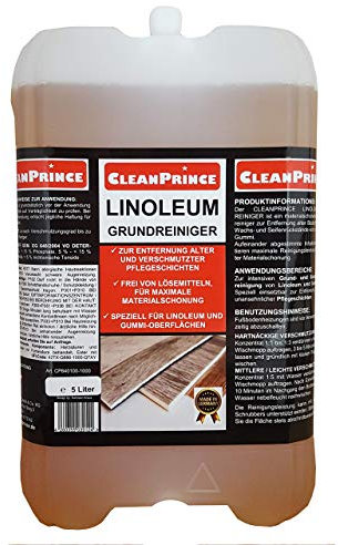 Linoleum Grundreiniger 5 Liter Vinyl Reiniger Bodenreiniger für Hartböden Designböden Hartbodenreiniger PVC Boden Vinylboden Reiniger Linoleumreiniger Gummi Designboden