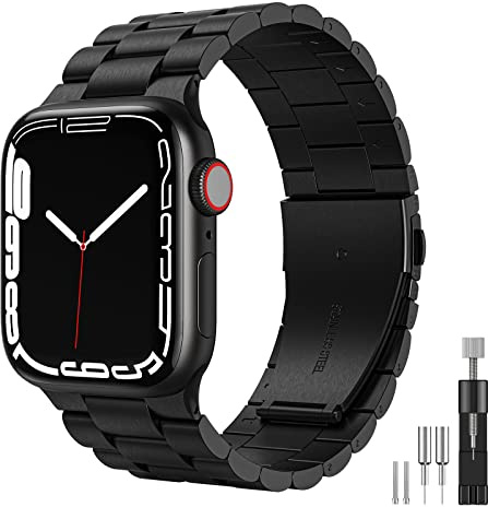 owlhold Kompatibel mit Apple Watch Armband, Premium Edelstahl Metall Ersatz Uhrenarmband für Apple Watch Serie
