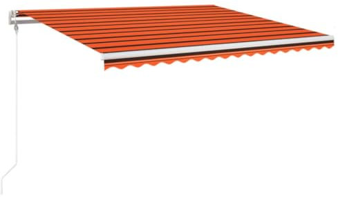 vidaXL Gelenkarmmarkise Automatisch Markise Sonnenmarkise Balkonmarkise Sonnenschutz Sichtschutz Terrasse Garten Balkon 450x350cm Orange Braun
