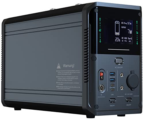 BONAD Generador Solar PortáTil 48Ah 1075/1380Wh,1000/1500W BateríA con Salida AC/DC/USB,para Camping Autocaravana Y como Generador De EnergíA De Emergencia,1000W
